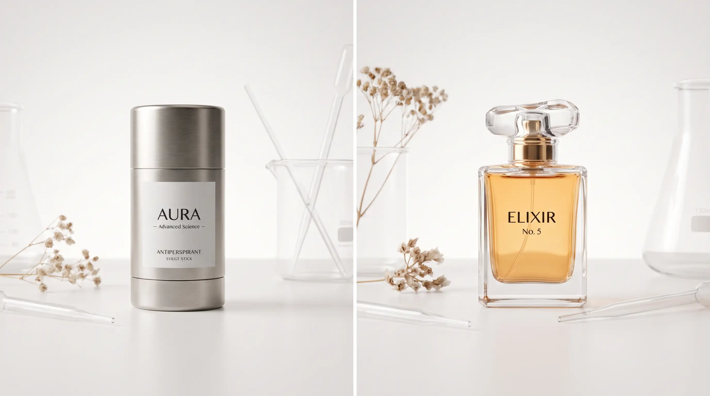 Comparison between antiperspirant and perfume products