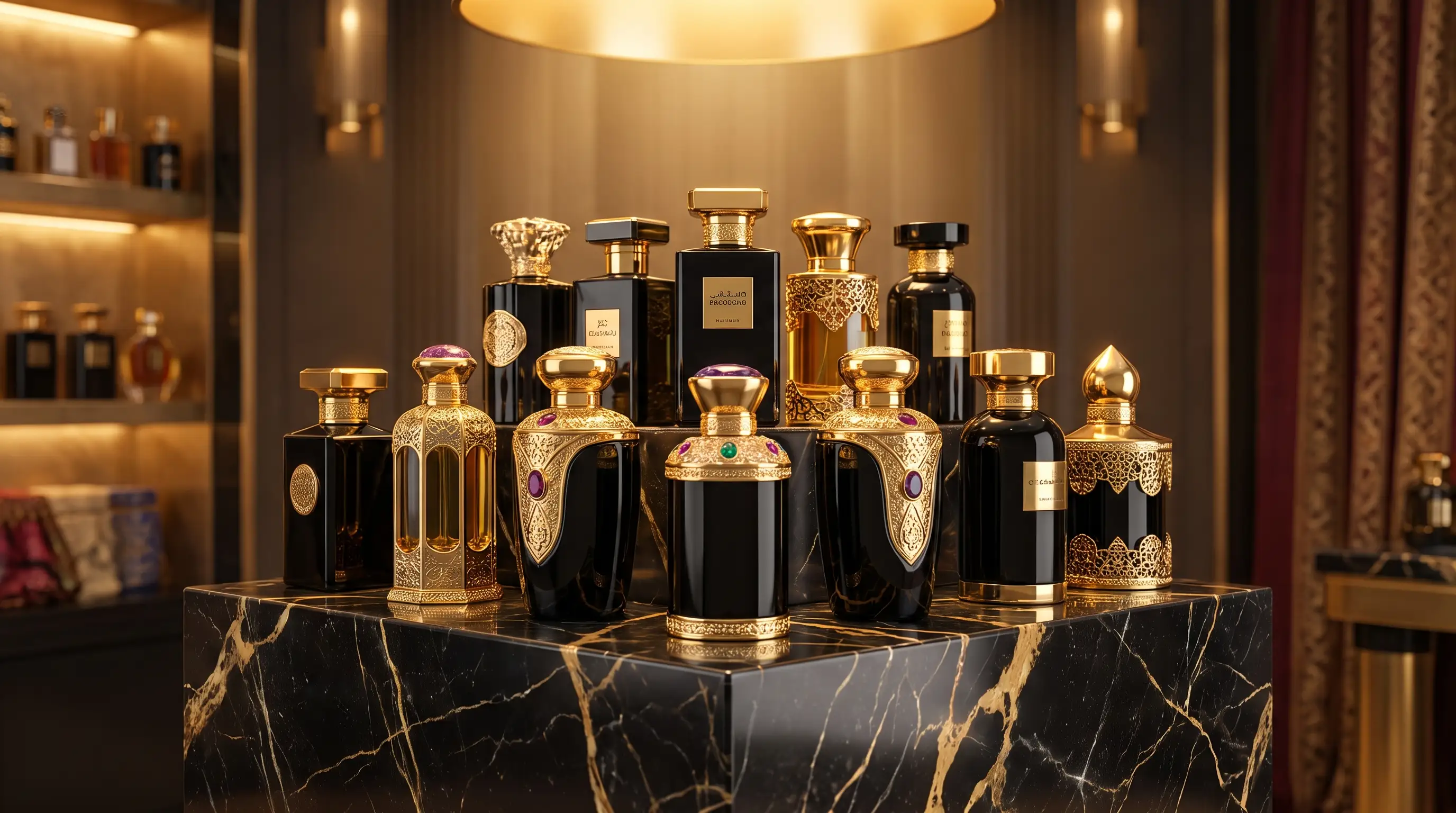 Comparison of affordable luxury fragrances from leading Gulf perfume houses.